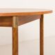 Italian mid-century round extension teak table with brass details, 1960s