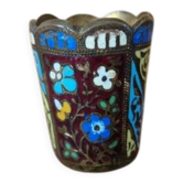 Vase, pot en bronze et émaux cloisonnés