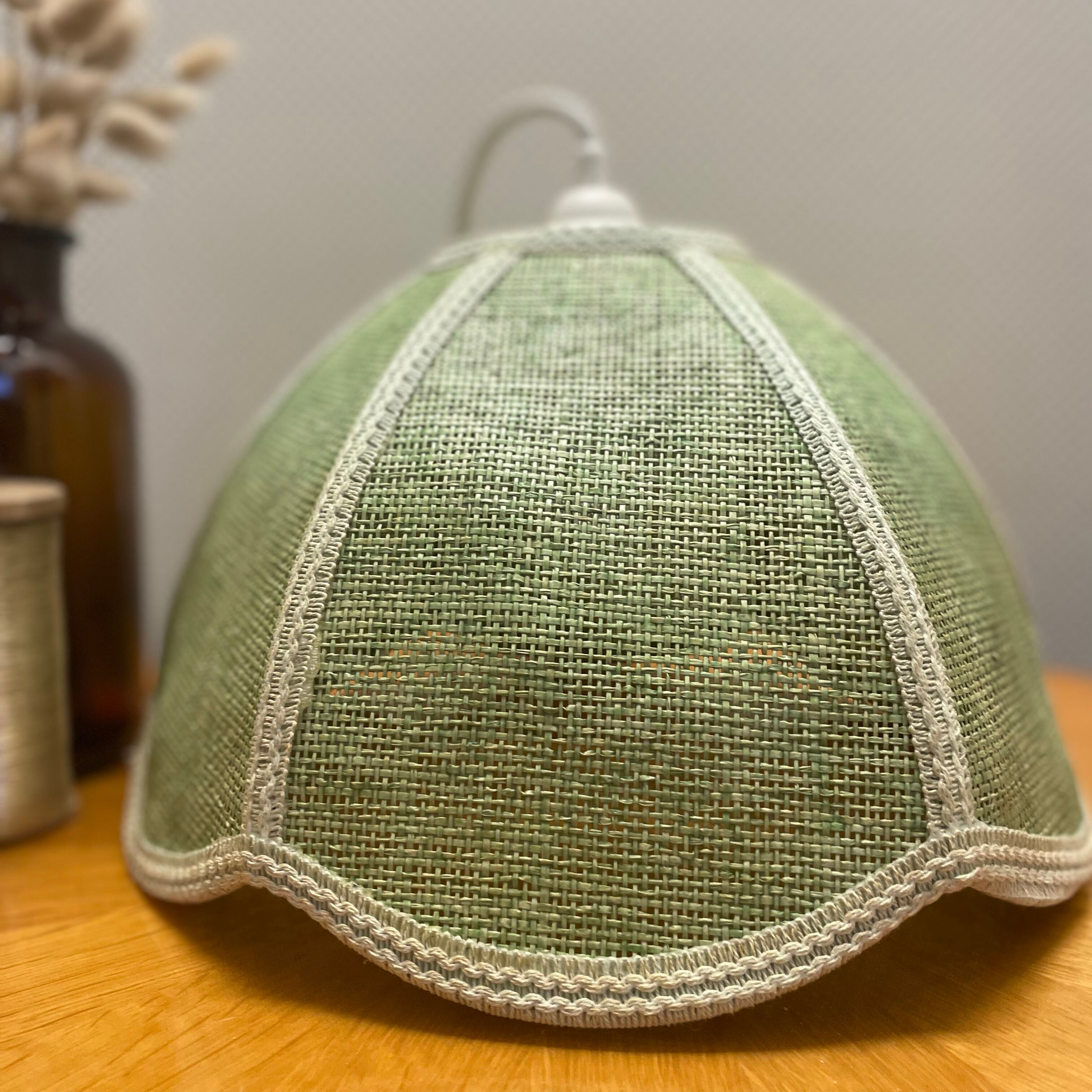 Pale green rattan suspension