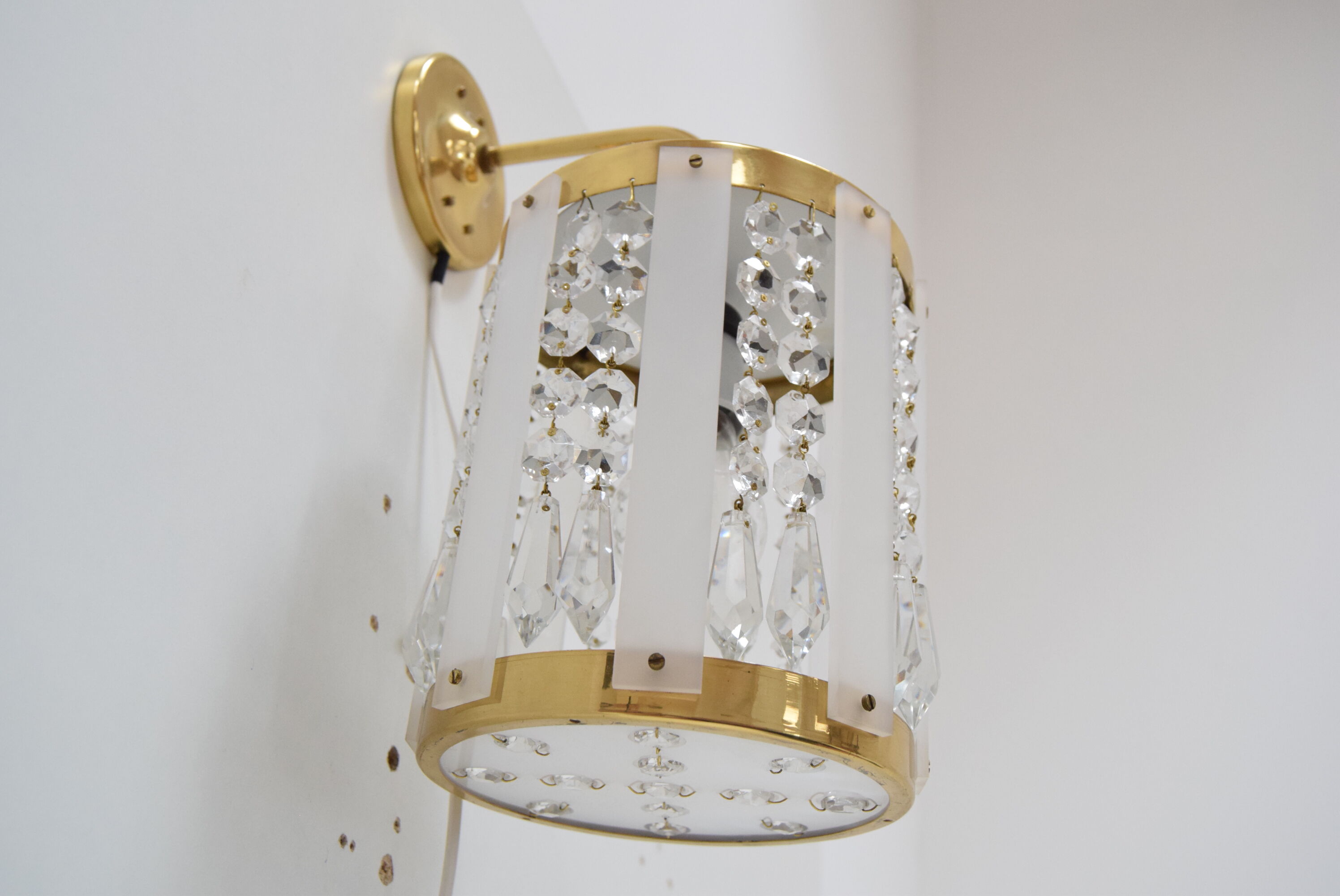 Mid-century Wall Lamp by  Jablonecke Sklarny Novy Bydzov, 1970’s.