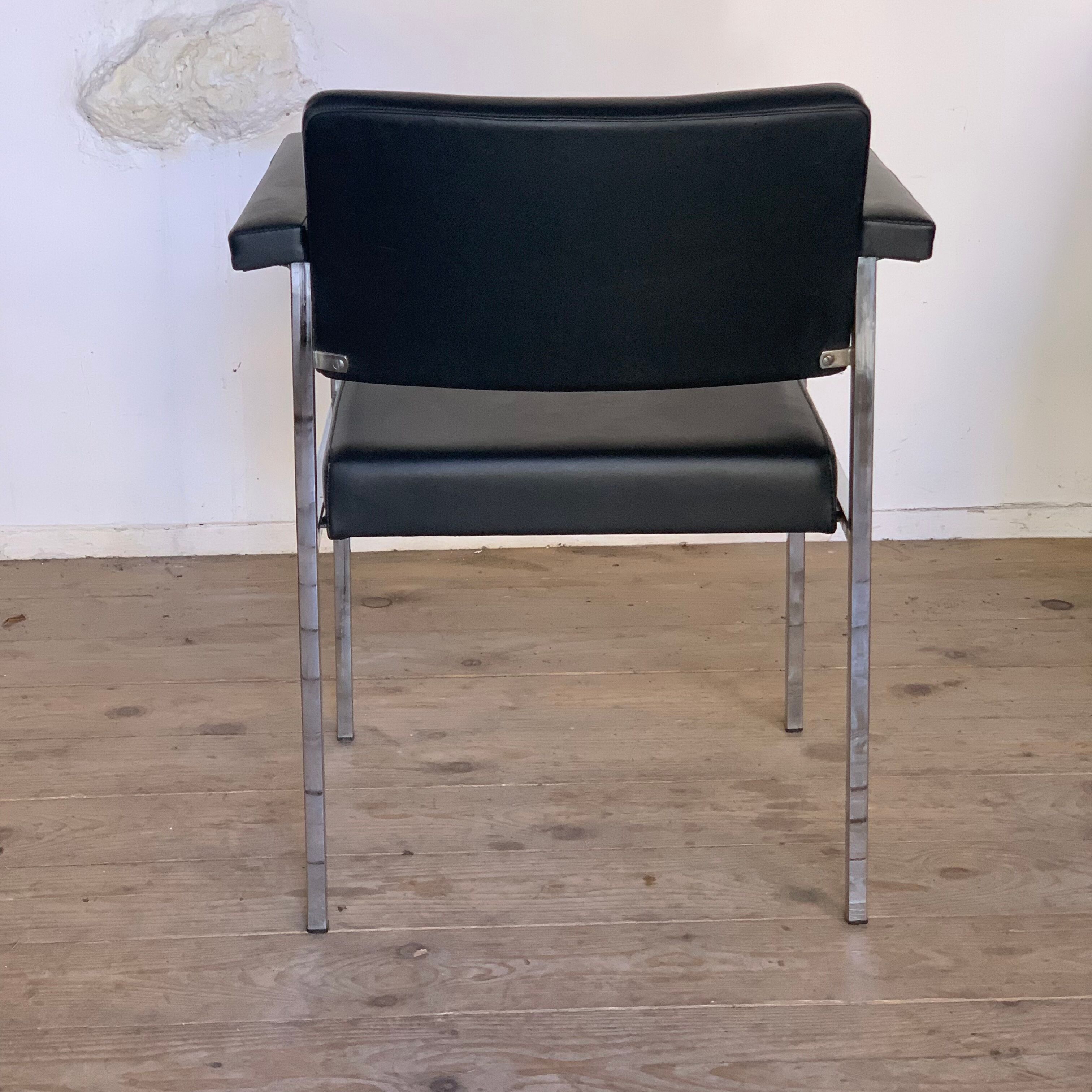 Vintage chrome and leatherette office chair