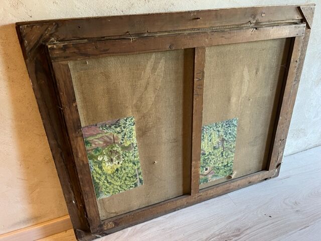 Old painting gilded wood frame