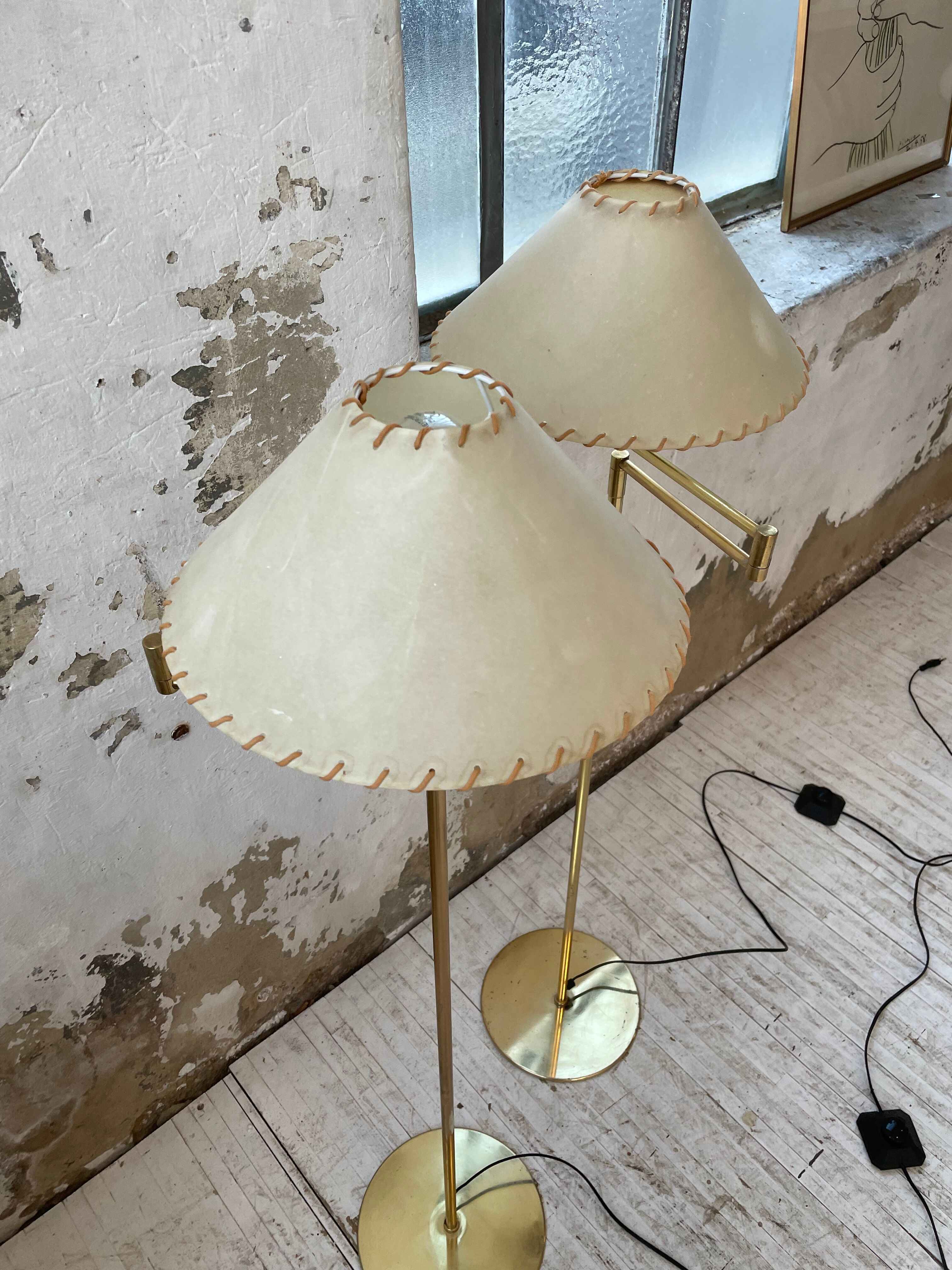 Pair of SCE floor lamps articulated brass 70s