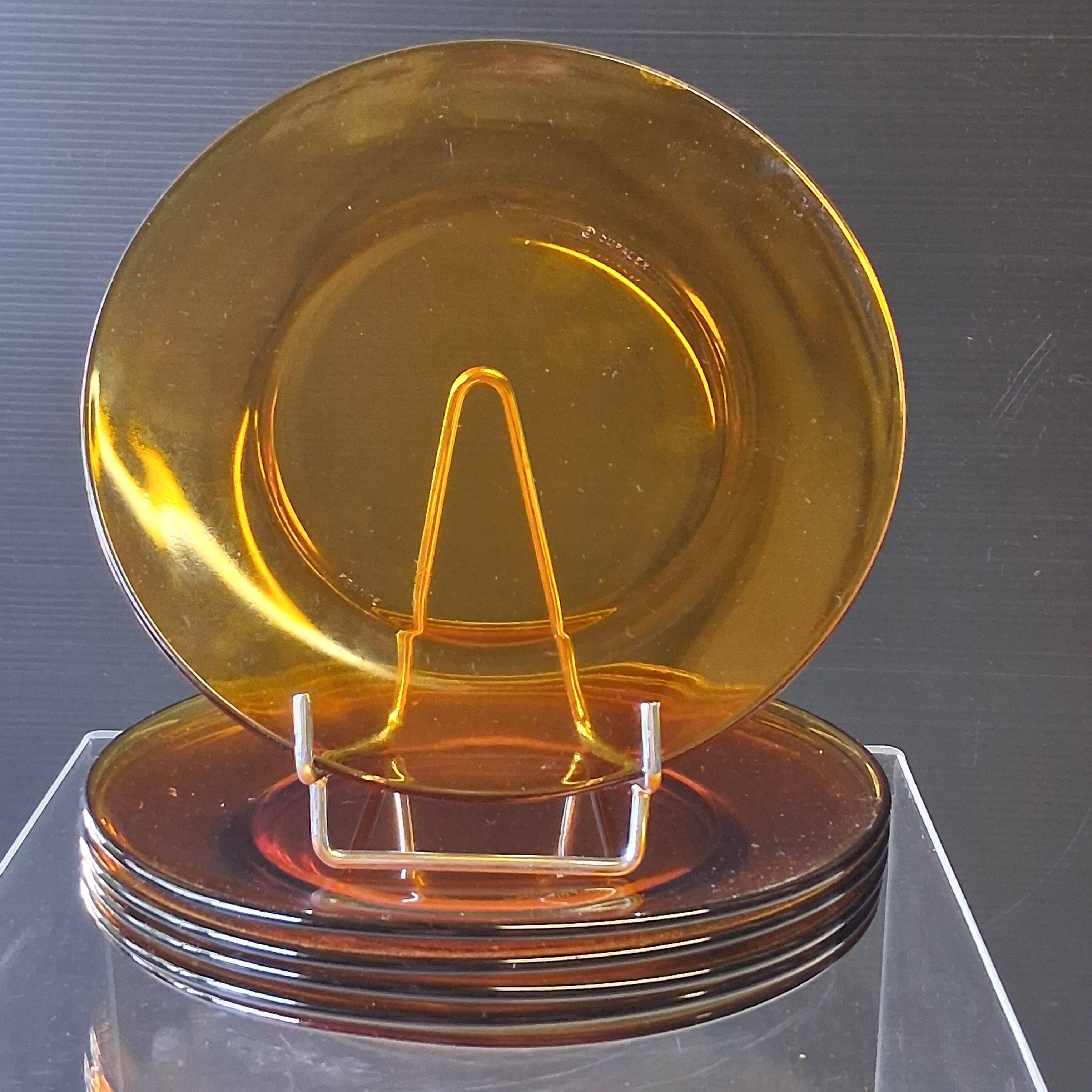 Lot de 6 assiettes à dessert en verre jaune de chez Duralex en bon état