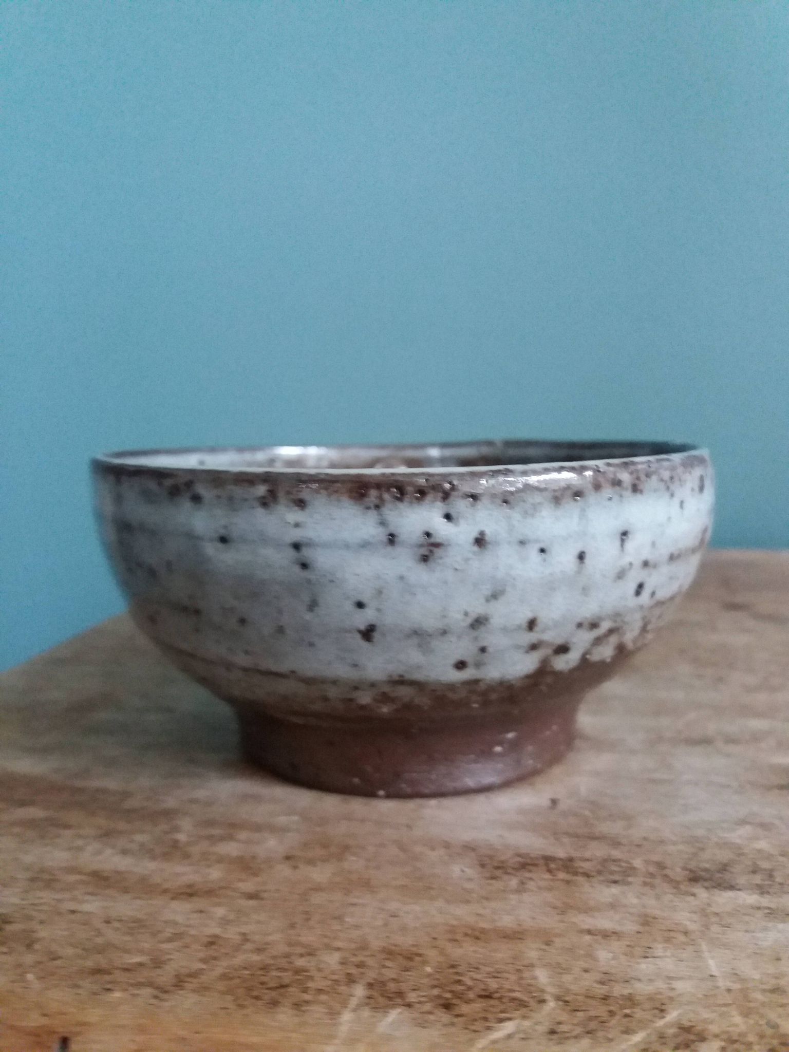 Handmade stoneware bowl and emptying tray