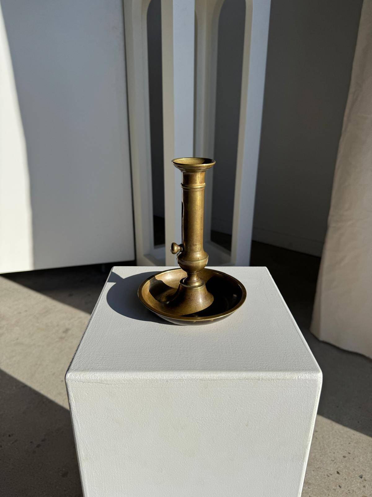 Large adjustable antique gold candlestick H20 D10