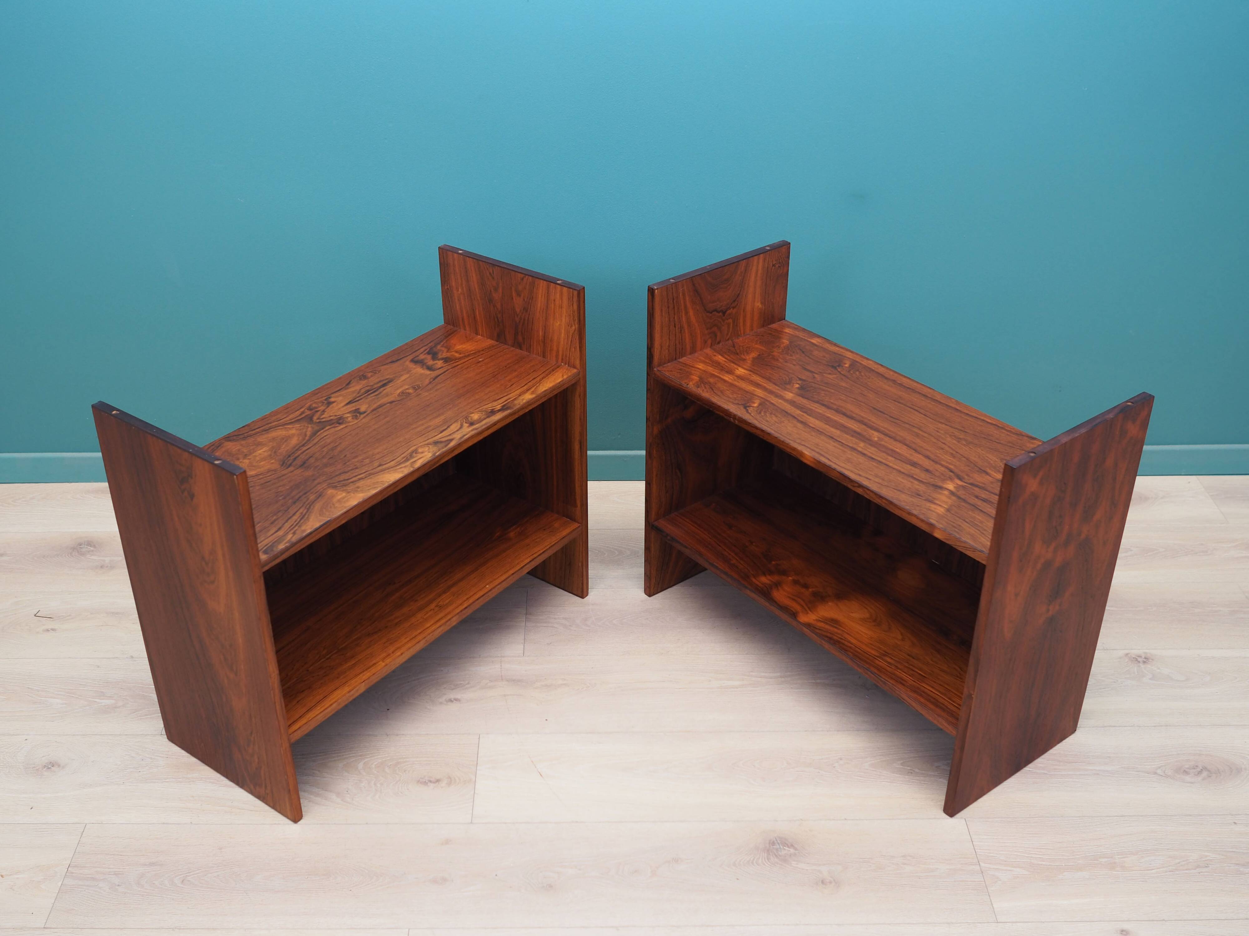 2 Danish rosewood floor-standing shelves, 1970s