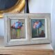 Pair of small antique floral oils by Jean Le Flaouter