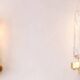Pair of Art Deco wall sconces - moulded glass and brass