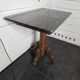 Old pedestal table with oak legs and marble top