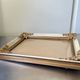 Antique wooden frame with metal gold colored details 28 cm x 22 cm convex glass