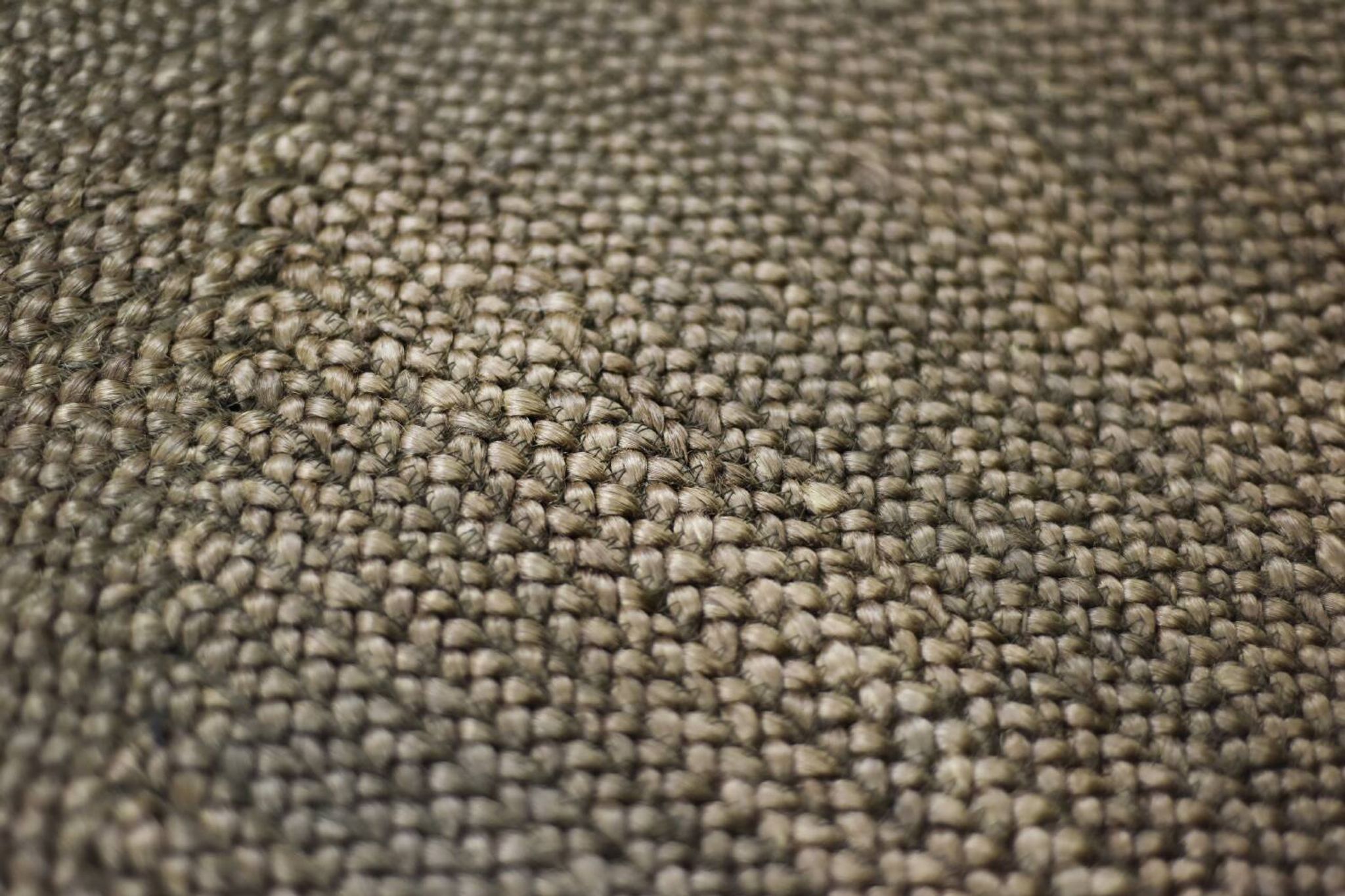 Brown flat-woven jute Indian rug, 1970.