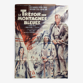 Affiche cinéma originale "Les trésor des montagnes bleues" Lex Barker 120x160cm 1964