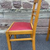 Lot of 4 vintage art deco chairs 1950 mid-century furniture damaged by rené gabriel