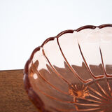 Salmon colored bowl on legs, Ząbkowice, Poland, 1930s