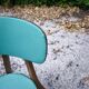 Set of 2 wooden/green chairs