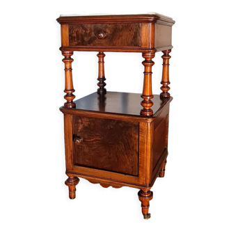 Old bedside Louis Philippe walnut bramble nineteenth