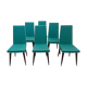 Six modernist green skai chairs
