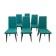 Six modernist green skai chairs