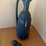 Carafe à liqueur en grès bleu