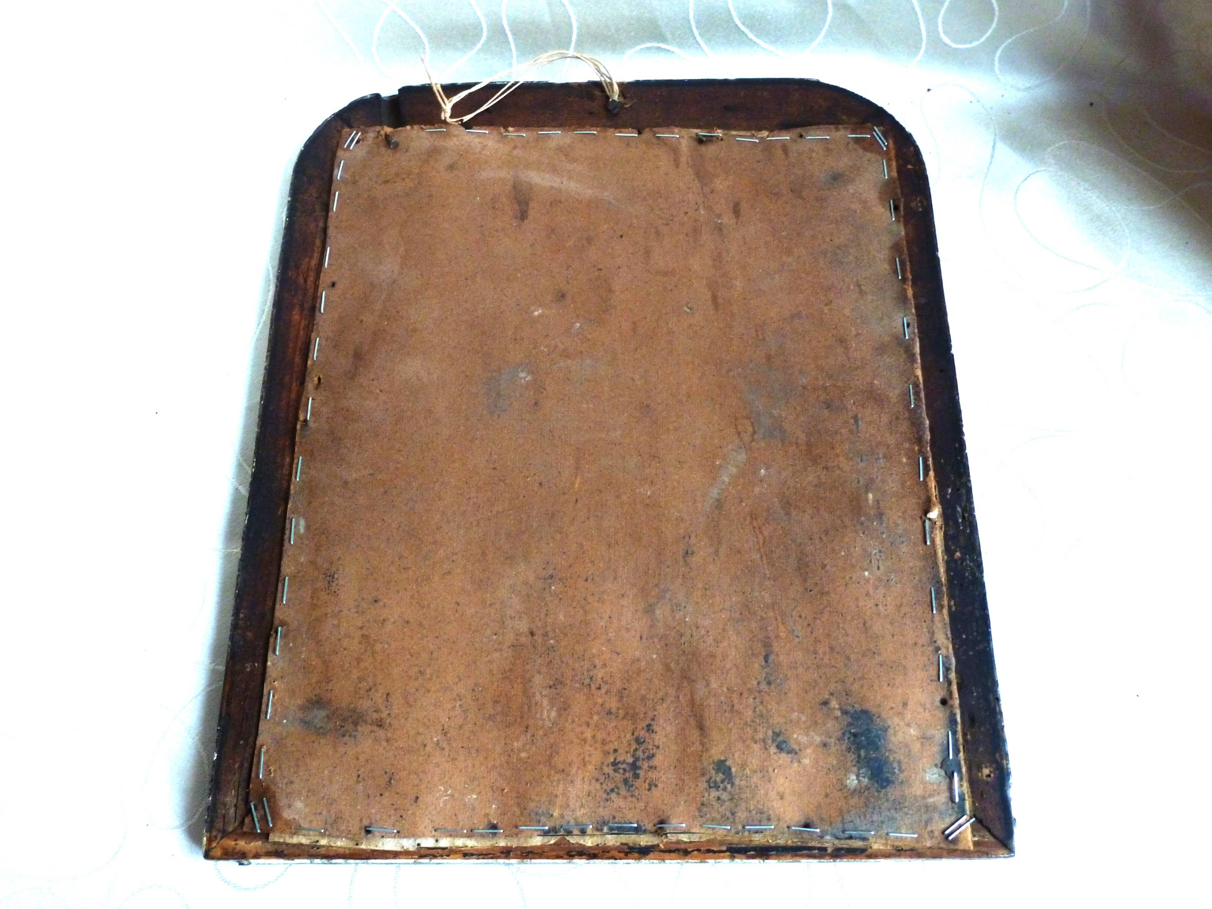 Antique small Louis-Philippe mercury mirror, vintage barber's mirror.