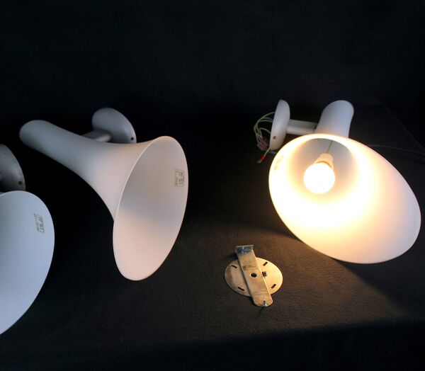 Appliques en verre murano blanc pour ''murano due'' par Carlo Nason Italie