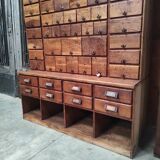 Large Wooden Apothecary Cabinet | Industrial Workshop Drawer Unit (1924)