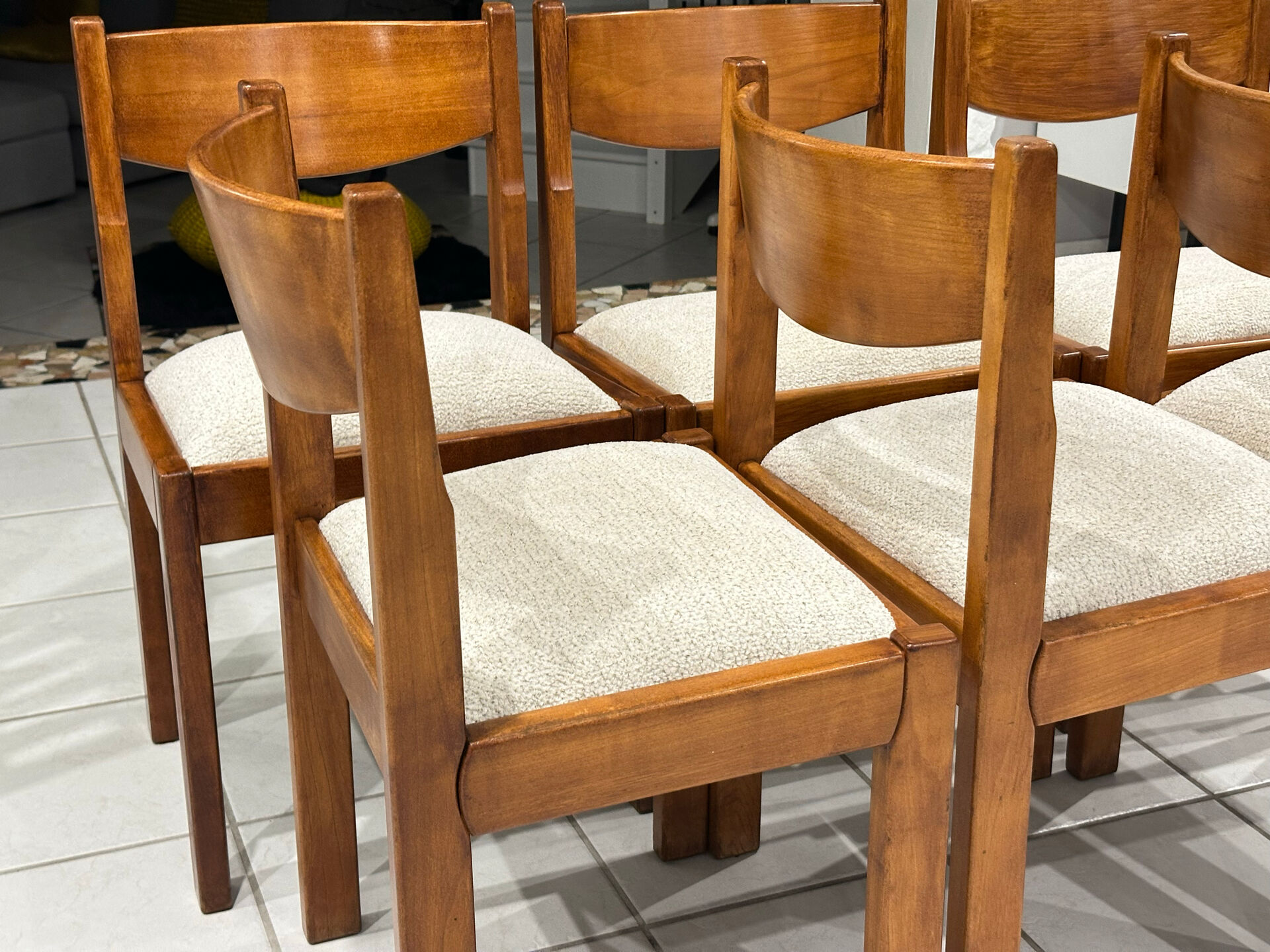 Set of 6 elm chairs from Regain vintage 1980.