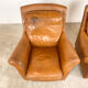 Ensemble de deux fauteuils vintage en cuir de cognac Amsterdam