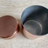 Set of 4 covered copper pots
