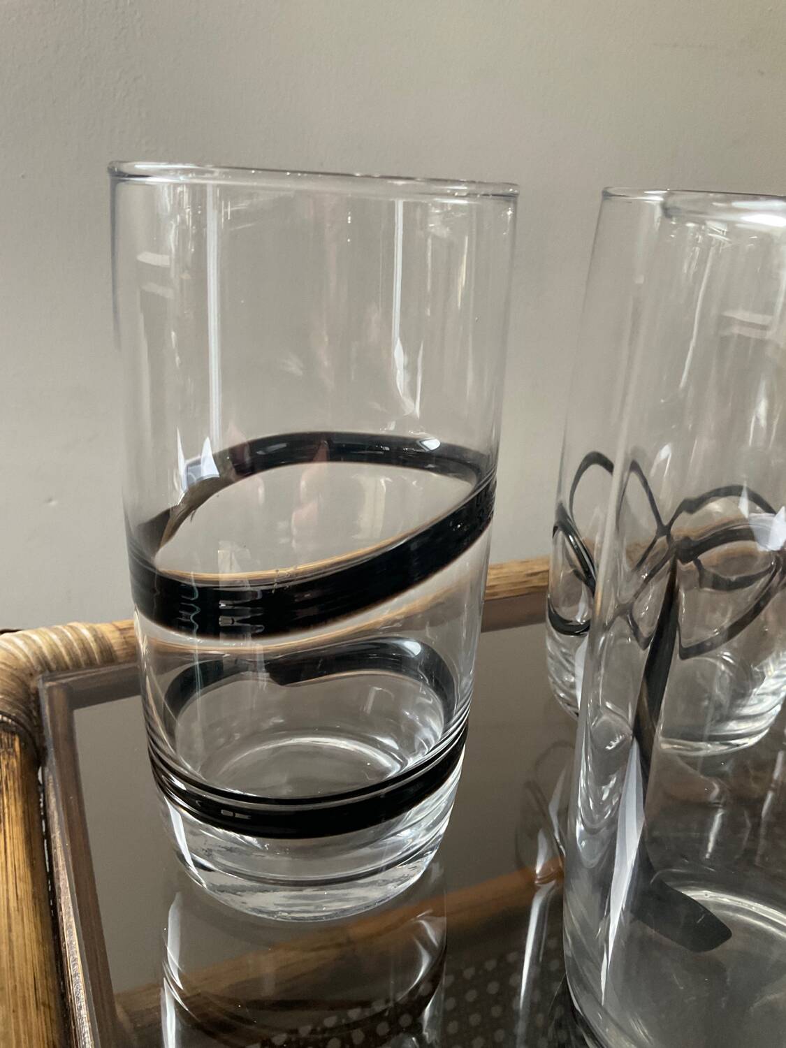 Series of 6 vintage Murano glasses including glass paste