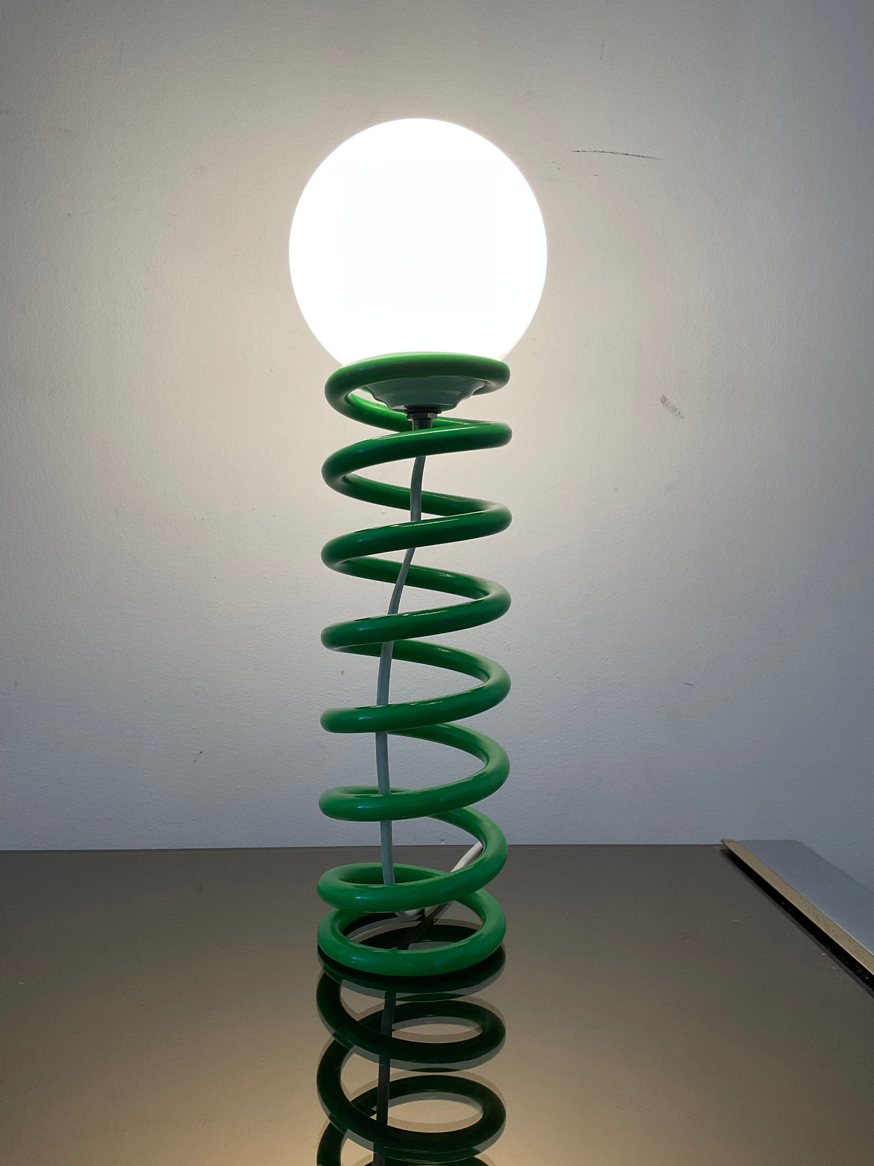 Vintage resort lamp in metal and opaline