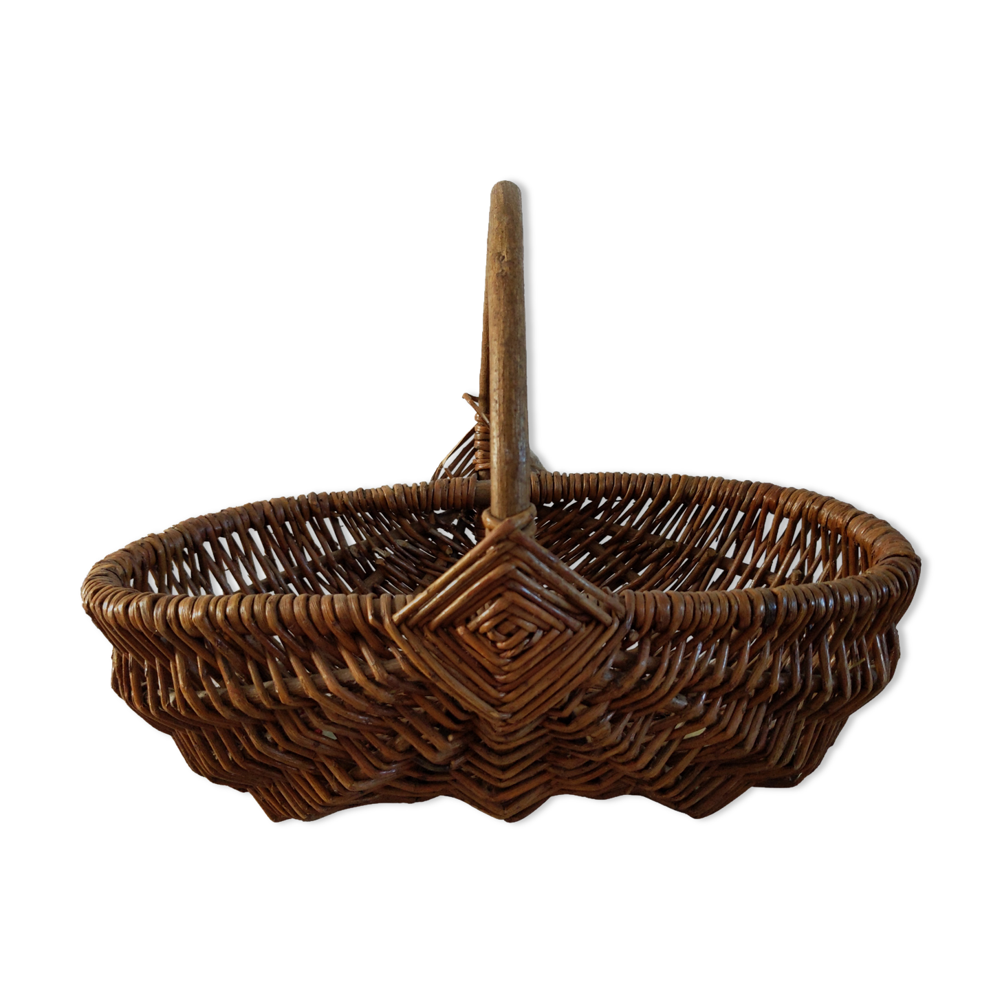 Old vintage rattan basket retro