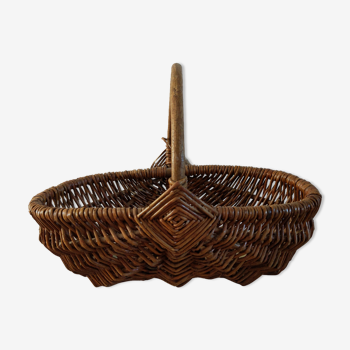 Old vintage rattan basket retro