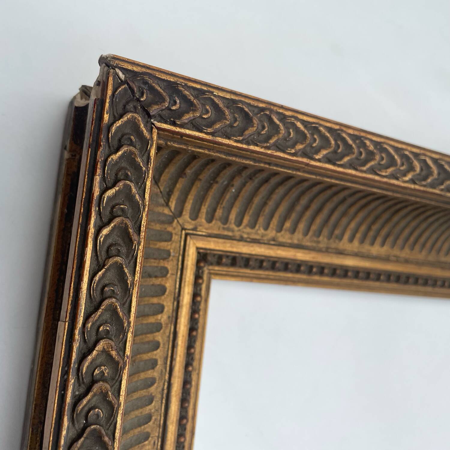Antique golden wood frame