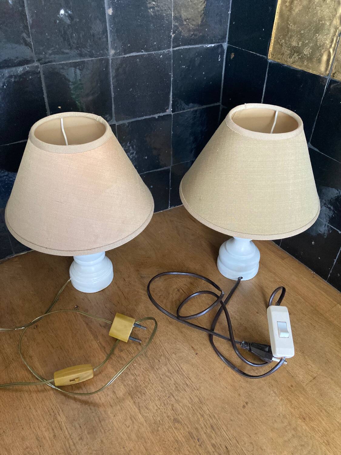Pair of bedside lamps