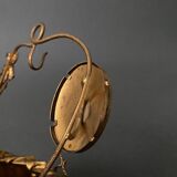 Golden metal basket Napoleon III 19th century foliage decoration religious medallion