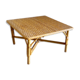 Rattan coffee table, 60s-70s