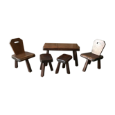 Set de mobilier chaises tabourets tripode