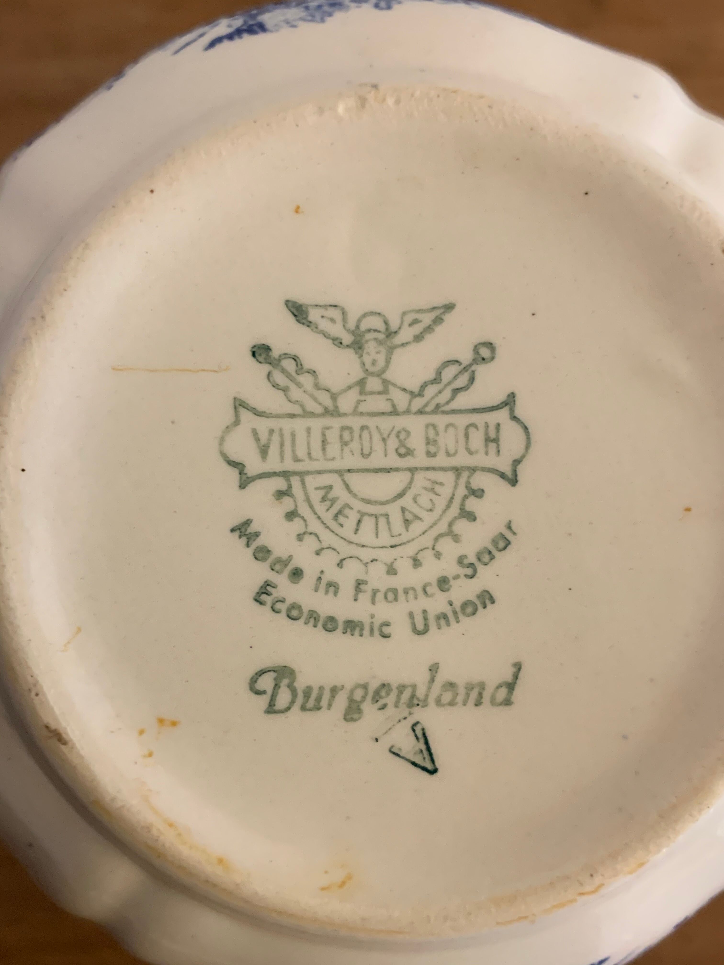 Villeroy and Boch Burgenland 1950 blue and white milk pot