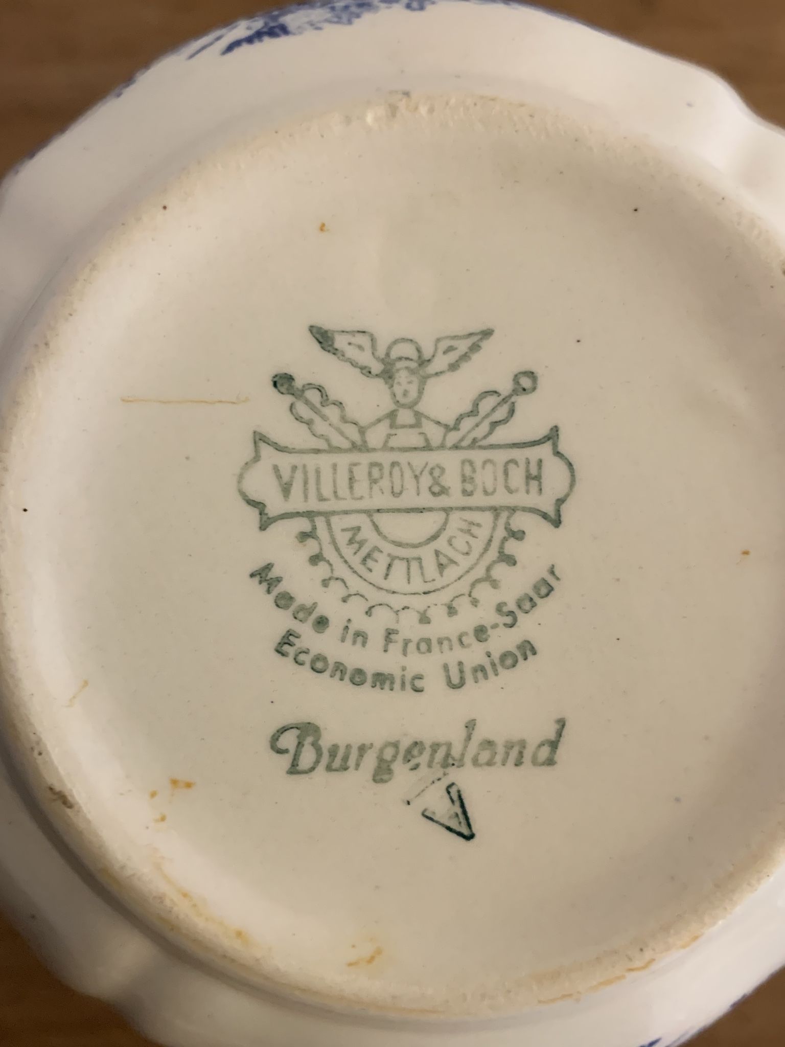 Villeroy and Boch Burgenland 1950 blue and white milk pot