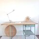 Wood and metal desk circa the 1950s.