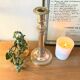 Large chiseled brass candle holder h24 cm