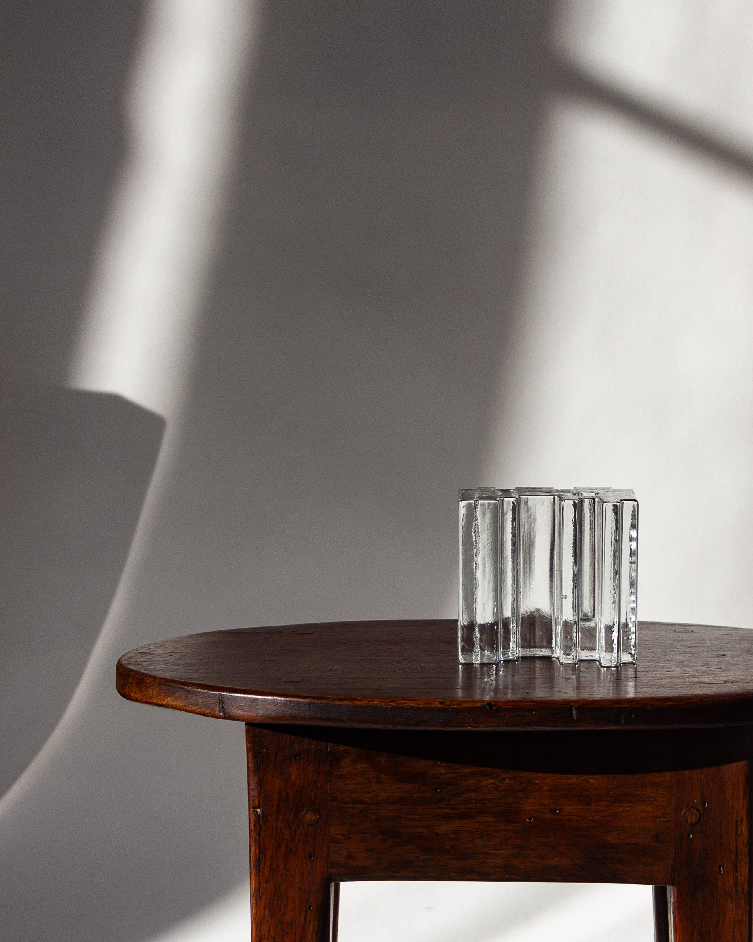 Modernist soliflore vase in molded glass, Germany, 1970s