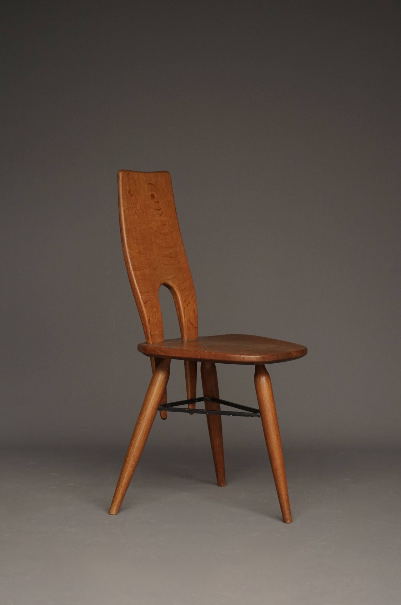 Italian oak accent chair, 1950s