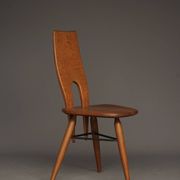 Italian oak accent chair, 1950s