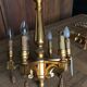 Golden wood chandelier