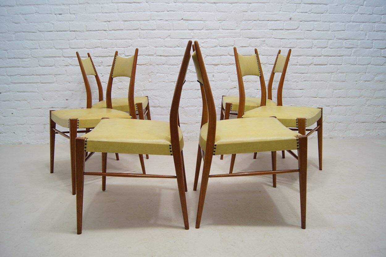 Mid-century Austrian dining chairs, 1950s, set of 6
