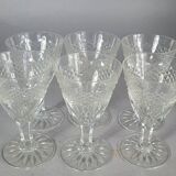 Set of 6 antique cut crystal aperitif glasses. Perfect condition. SC