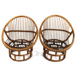 1970s Rattan Bamboo Seating group with sheepskins